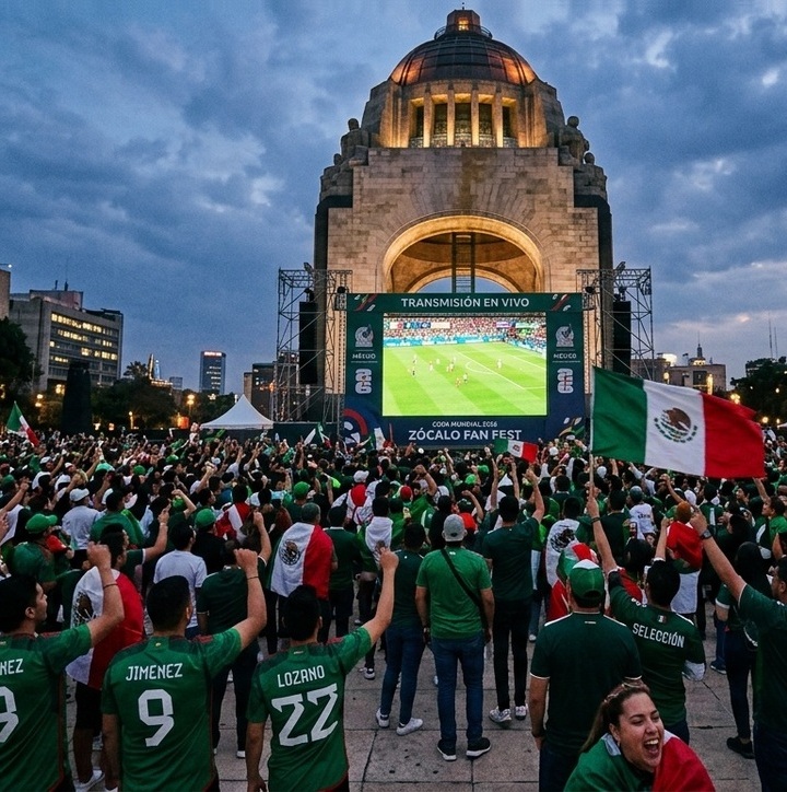 CDMX instalará siete nuevas pantallas para ver gratis los partidos de la Selección Mexicana en el Mundial 2026. (Gemini AI)