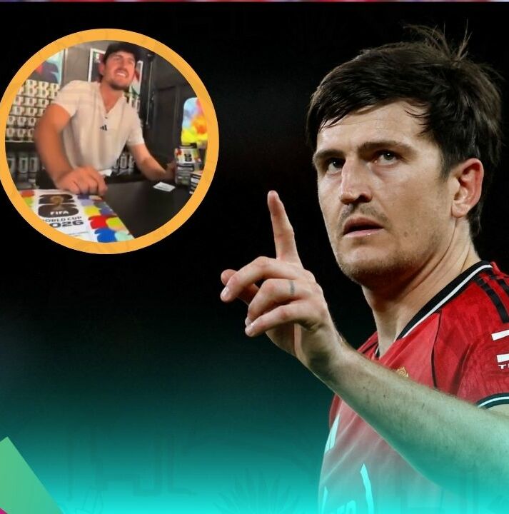 Harry Maguire sorprendió como vendedor de estampas del Mundial (Fotografía: Reuters y captura de video)