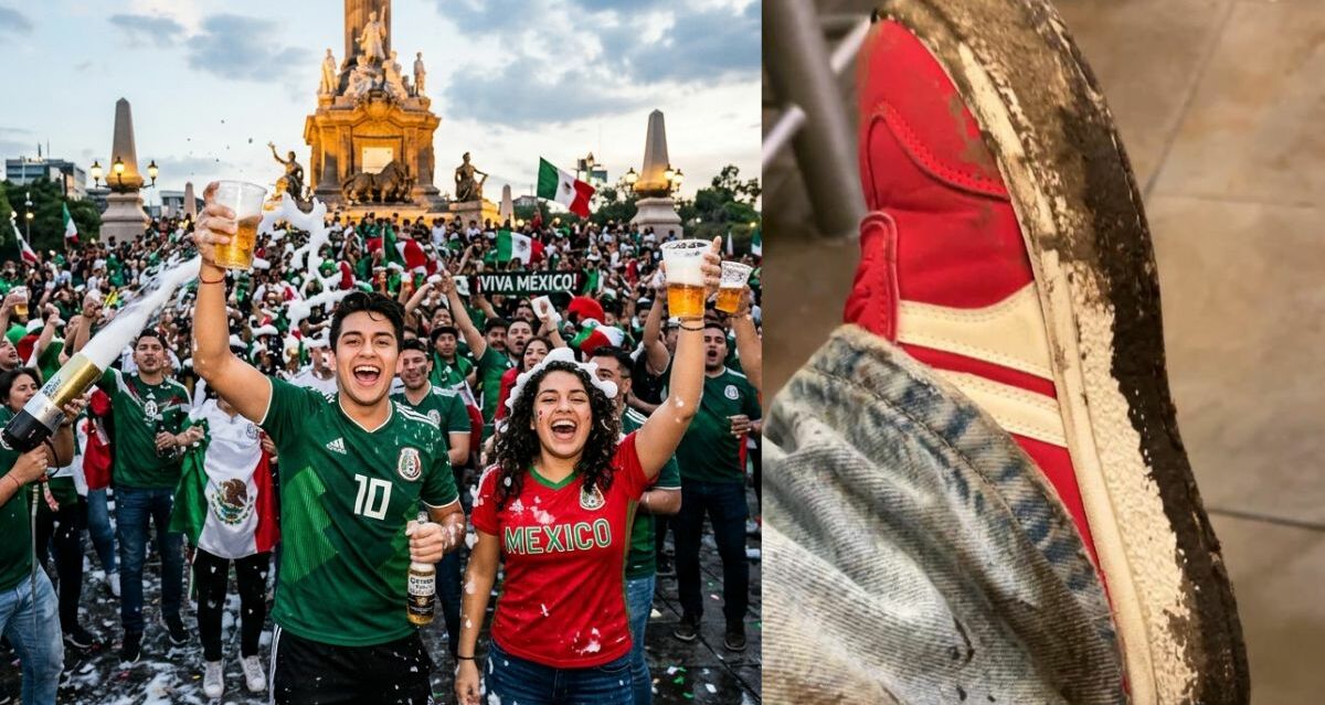 ¿Cómo limpiar tus tenis después de ir a festejar al Ángel? | Foto: Gemini y Foto: Marlene Peña