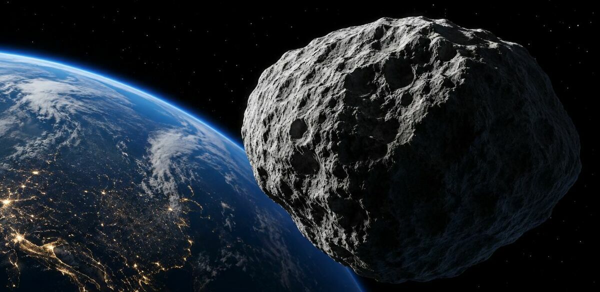 El asteroide (152637) NC1 1997 pasará cerca de la Tierra y está será su trayectoria. Foto: ChatGPT