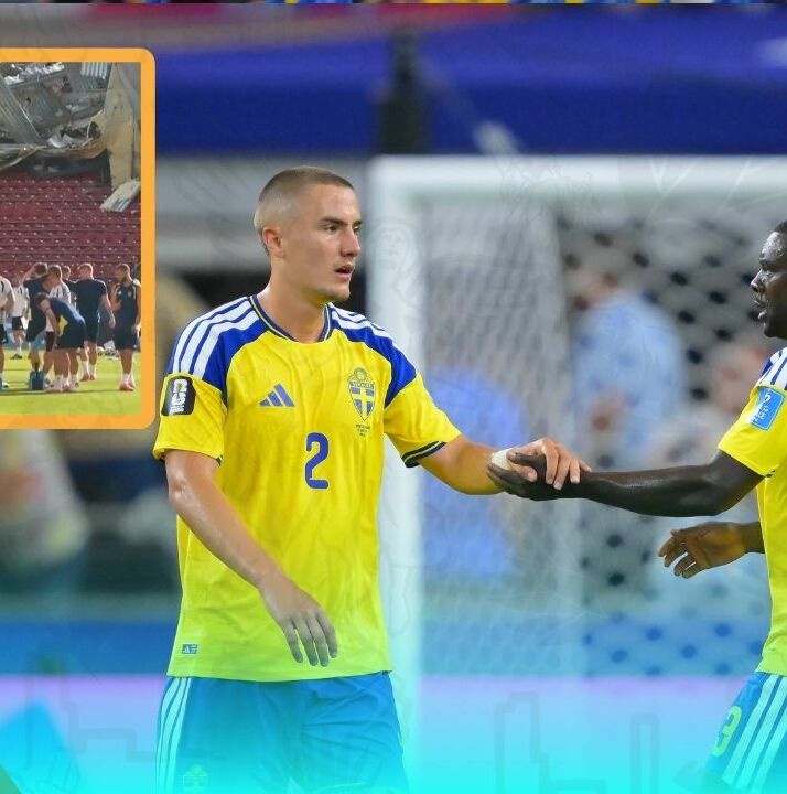 Suecia está entrenando en un estadio en demolición en pleno Mundial (Fotografías: Imago 7 y captura de video)