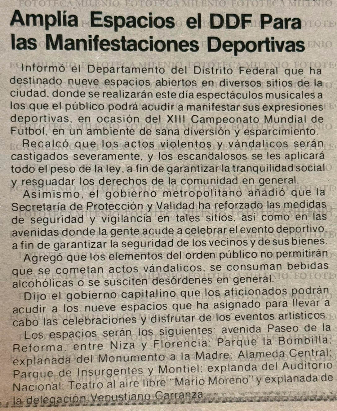 Se ampliaron espacios para manifestaciones deportivas. (foto: Fototeca Milenio)