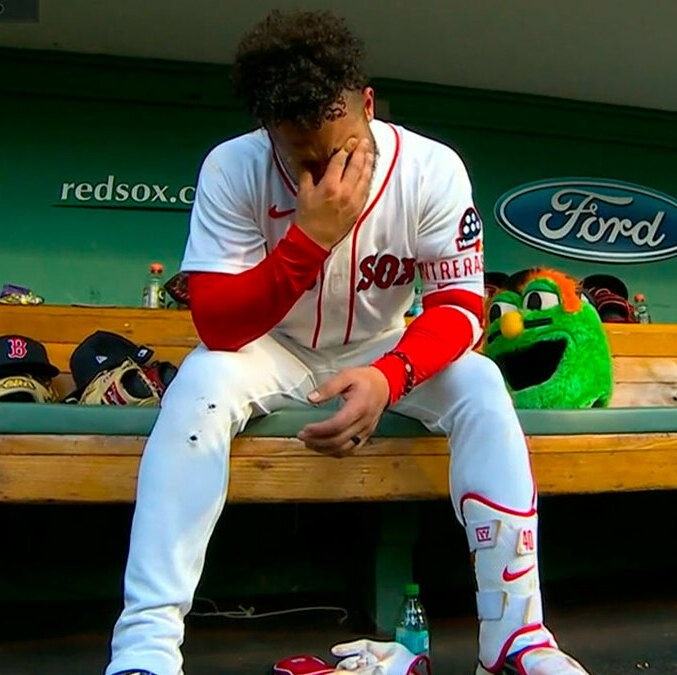 Willson Contreras en lágrimas por Venezuela tras batear jonrón con Red Sox (Foto: Captura de pantalla)