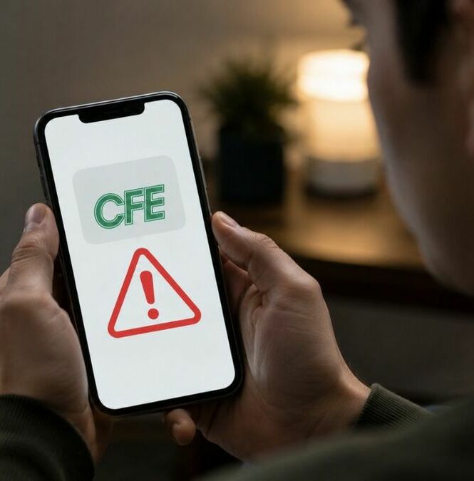 La CFE lanzó una alerta por mensajes falsos que podrían costarte muy caro. (ChatGPT).