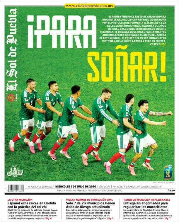 Portada El Sol de Puebla (.kiosko.net)