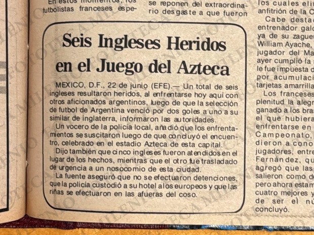 Seis ingleses heridos tras el juego en el Azteca. (Foto: Fototeca Milenio)