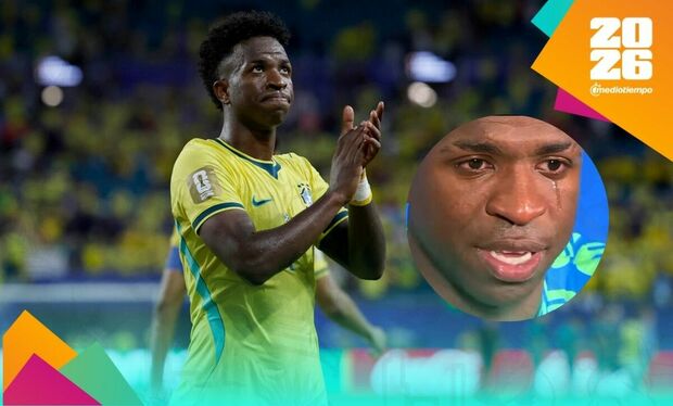 Vinicius rompe en llanto tras mensaje de su abuela previo al Brasil vs Japón | Foto: EFE, Captura
