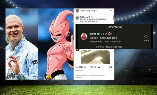 Ering Haaland reacciona memes que lo comparan con Majin Buu | Foto: hidden.ny