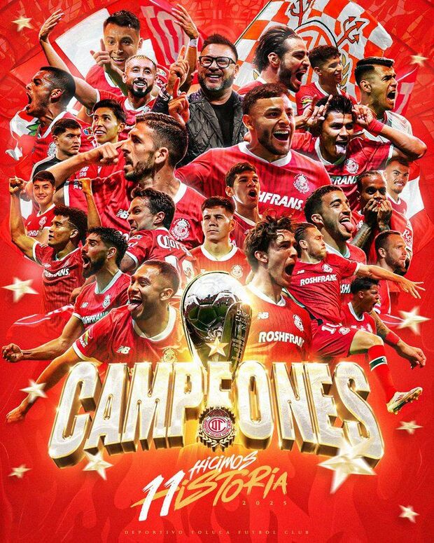 Toluca, Campeón del Clausura 2025. (Foto:@TolucaFC)