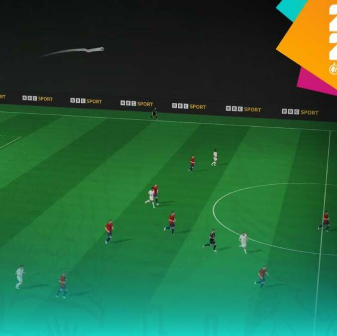 Tecnología 3D de la BBC muestra desvío del balón en el Noruega vs Inglaterra / Captura de pantalla
