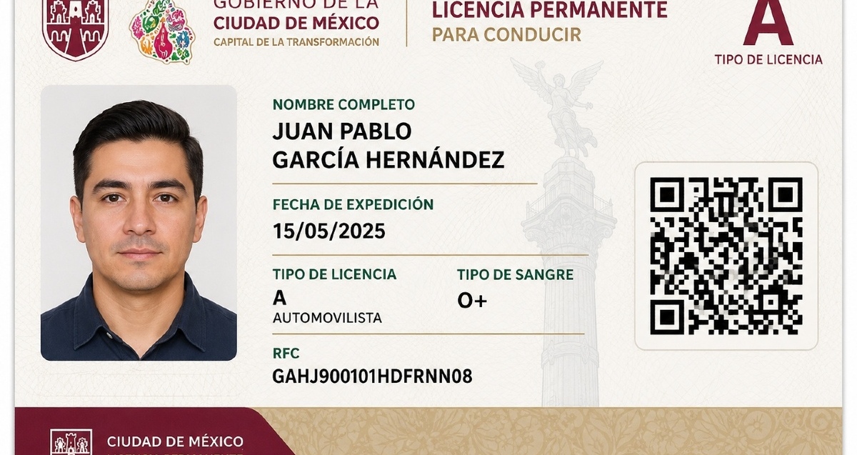 La licencia permantente de la CDMX podrá tramitarse hasta el 31 de diciembre de este 2026. (ChatGPT)
