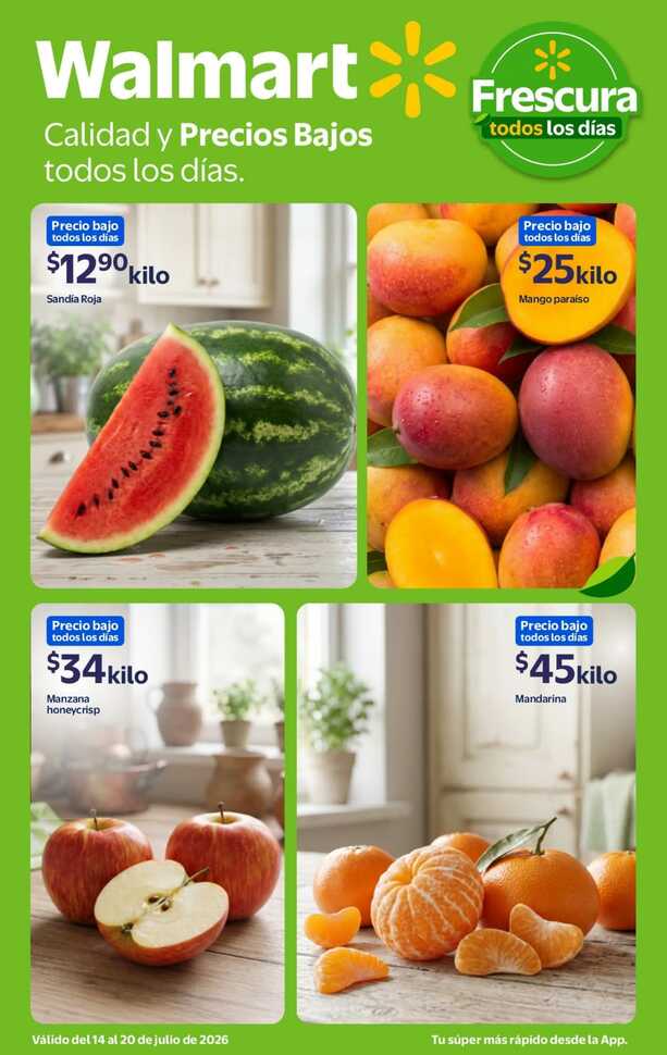 Ofertas del Martes de Frescura HOY 14 de julio 2026 | Foto: Walmart