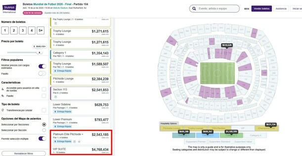 Reventa para la Final del Mundial 2026 (stubhub.mx)