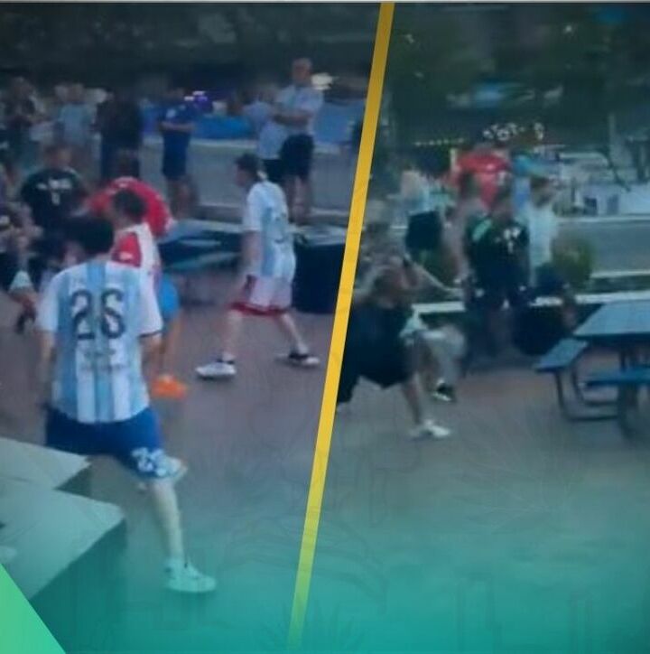 Aficionados de Argentina pelearon en Estados Unidos (Captura X)