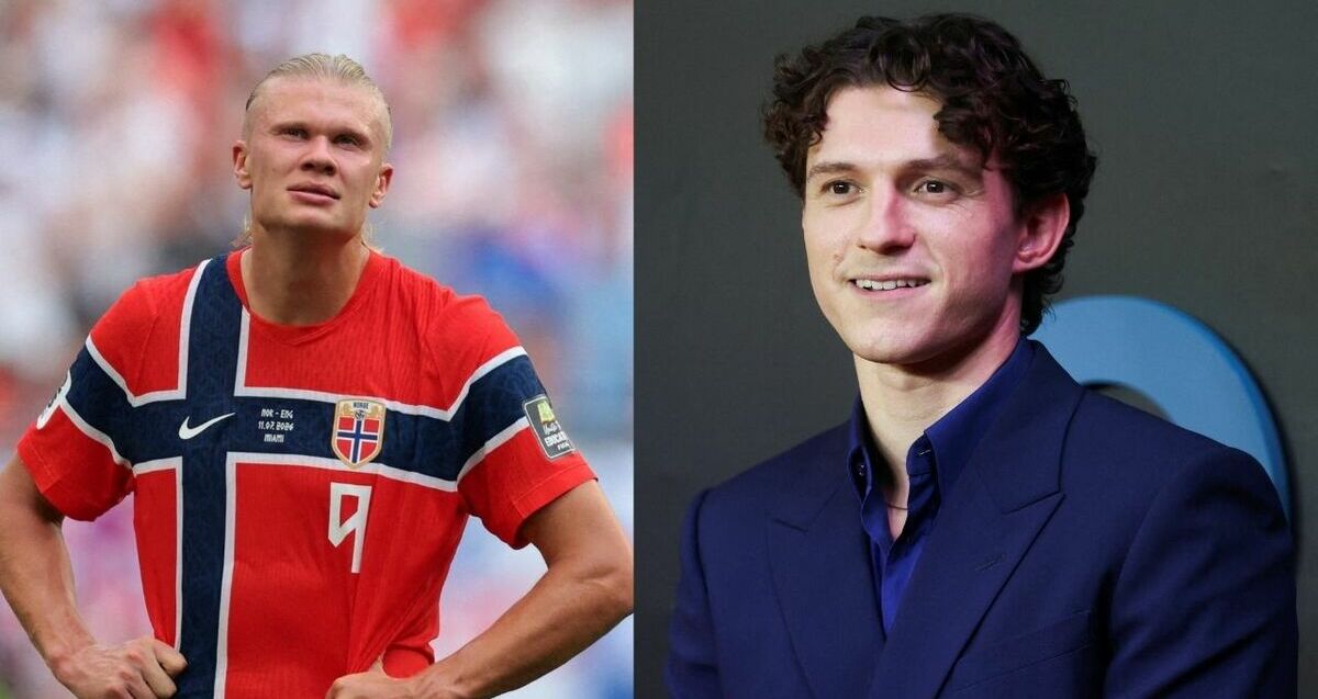Tom Holland intentó invitar a cenar a Erling Haaland pero lo ignoró | Foto: Reuters