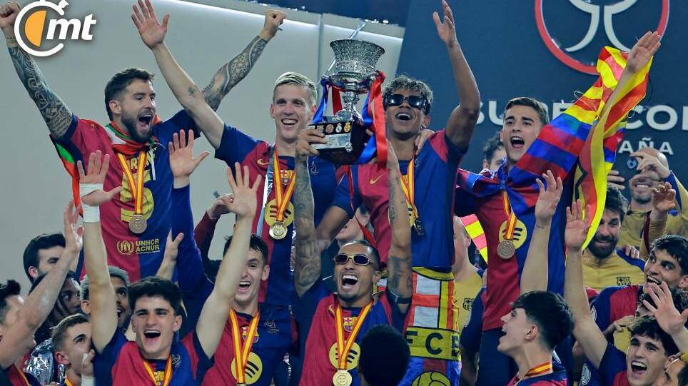 Barcelona celebra la Supercopa de España 2025 (Reuters)