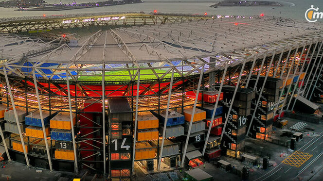 Entregan el último contenedor para la finalización del estadio 974