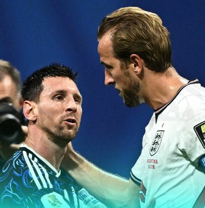 Lionel Messi y Harry Kane (Reuters)