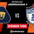 Dónde Ver Pumas vs. Pachuca Jornada 1 Apertura 2026