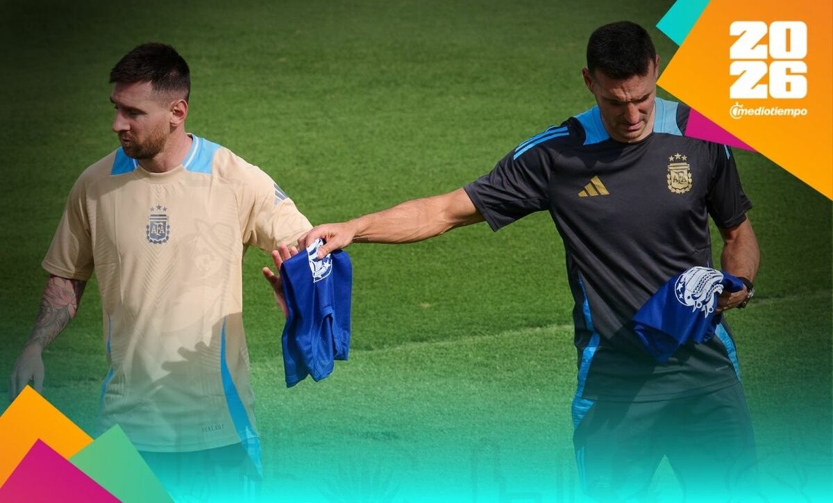 Messi y Scaloni juntos en un entrenamiento. (Foto: Mexsport)