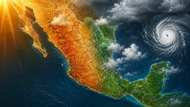 La Canícula coincidirá con otros fenómenos meteorológicos que provocarán contraste entre calor, lluvia y ciclones tropicales en México. Foto: ChatGPT