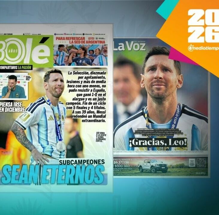 La prensa de Argentina agradeció a su selección tras derrota en Final (es.kiosko.net)