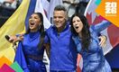 Robbie Williams durante su actuación musical en la Final del Mundial (Fotografía: Mexsport)