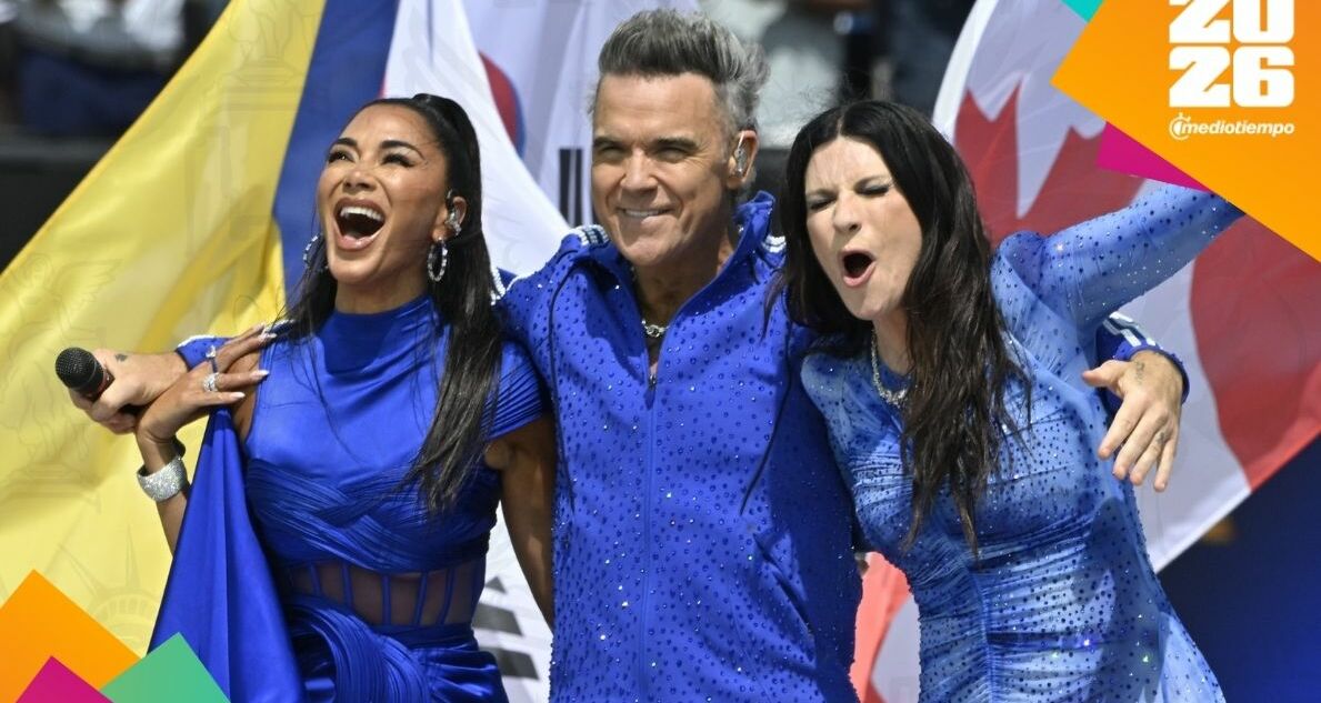 Robbie Williams durante su actuación musical en la Final del Mundial (Fotografía: Mexsport)
