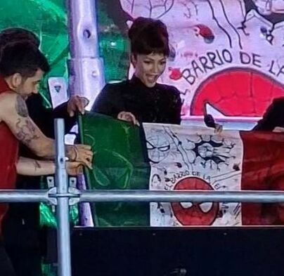 ¿Sanción por bandera con Spiderman? | Foto: Fátima Vázquez