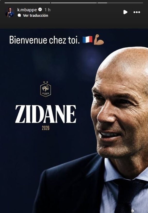 Mensaje de Mbappé a Zidane (Instagram @k.mbappe)