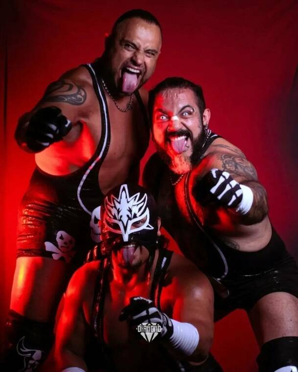 Texano jr., Súper Nova y Demonio Infernal son los Misioneros de la Muerte NG. FOTO: @texanojr_84