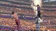 Dominik Mysterio no logró quedarse con el botín y Danhausen se llevó el triunfo. FOTO: Captura @WWE