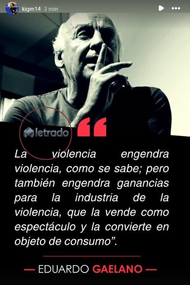 Mensaje que publicó Katia Itzel (Instagram @kigm14)