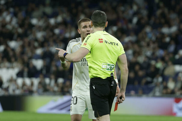 Mastantuono fue expulsado del juego ante Getafe (EFE)