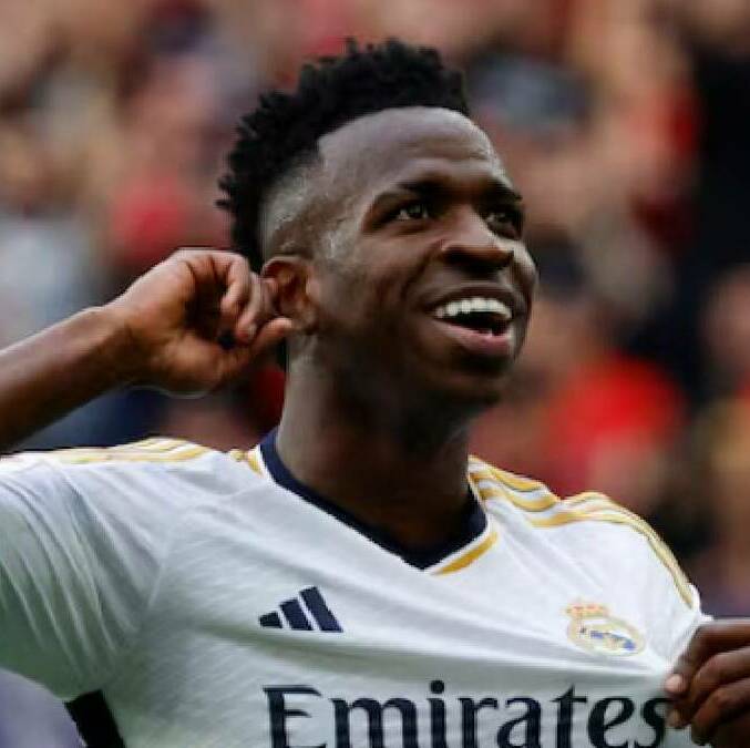 Vinícius Jr. celebra una anotación con el Real Madrid. (Reuters)