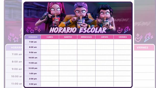 Crea tu horario escolar con estilo K-Pop Demon Hunters | Foto: Chatgpt