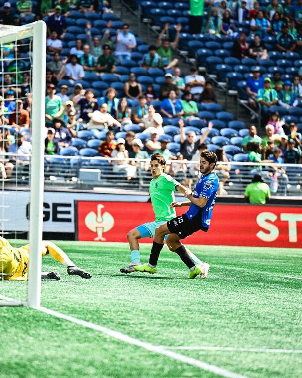 Sebastián Gómez abrió el marcador en el duelo entre Seattle Sounders y Querétaro. FOTO: @SoundersFC