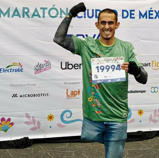 La carrera de Germán de la Rosa Cabrera como runner no ha parado (@morfitomx)