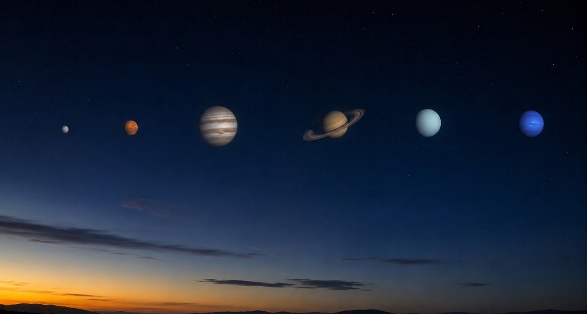 Seis planetas podrán observarse en el cielo antes del amanecer del 12 de agosto de 2026. Foto: ChatGPT