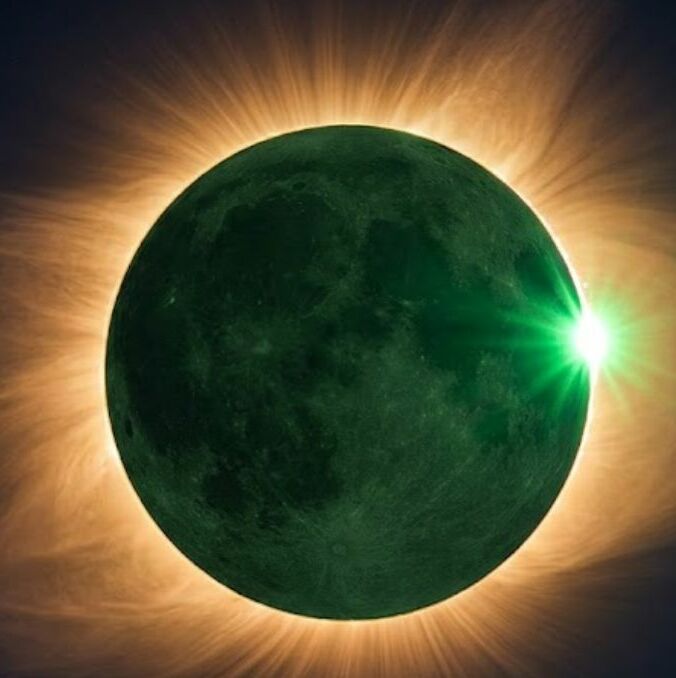 ¿A qué hora aparece el rayo verde del eclipse solar? | Foto: Gemini