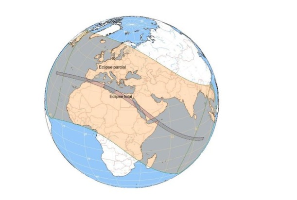 Trayectoria del próximo eclipse total de sol (astronomia.ign.es)