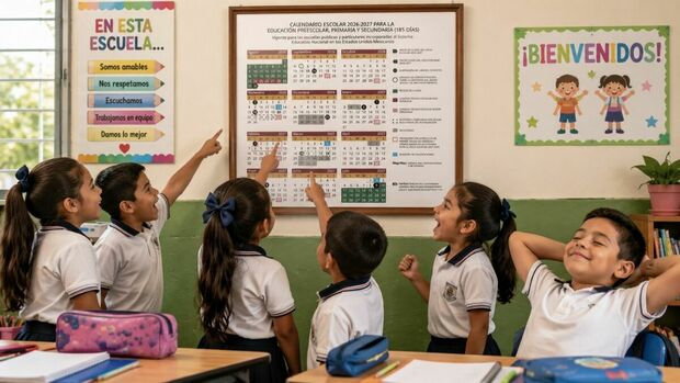 Primeros descansos del ciclo escolar 2026-2027: SEP confirma fechas en calendario oficial. (ChatGPT).