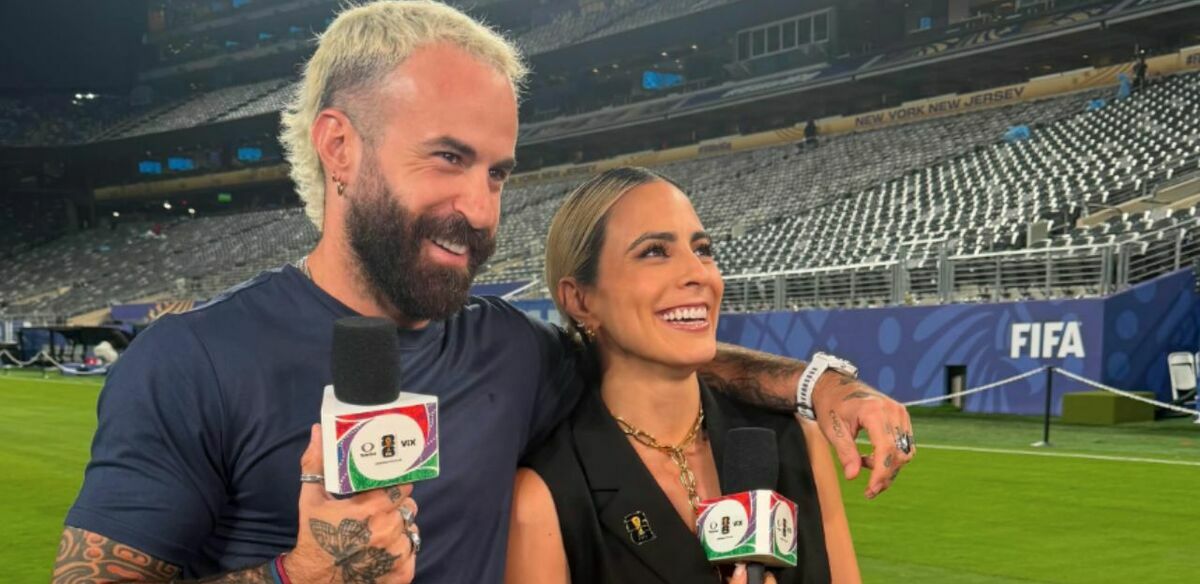 Marc Crosas y Valeria en una cobertura. (Foto: Marc Crosas)