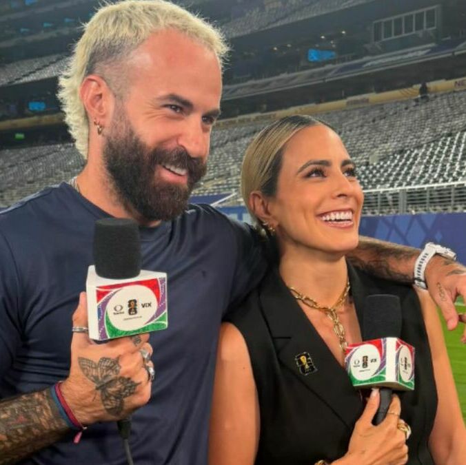Marc Crosas y Valeria en una cobertura. (Foto: Marc Crosas)