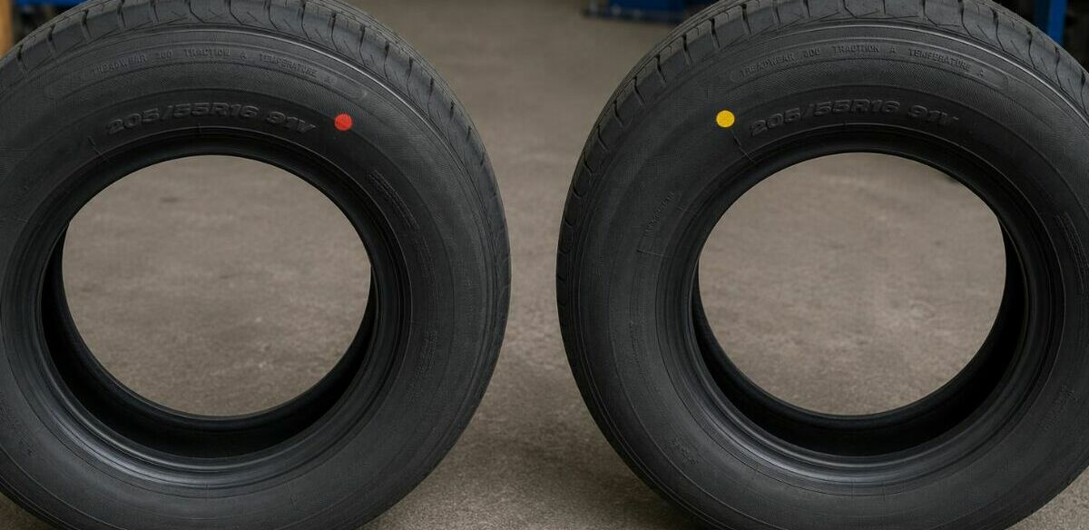 ¿Qué son los puntos rojos y amarillos en las llantas? Foto: ChatGPT
