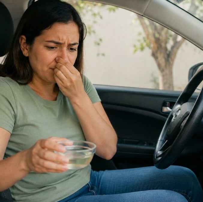 Con este sencillo truco con vinagre blanco puedes eliminar el olor a humedad de tu auto. Foto: ChatGPT