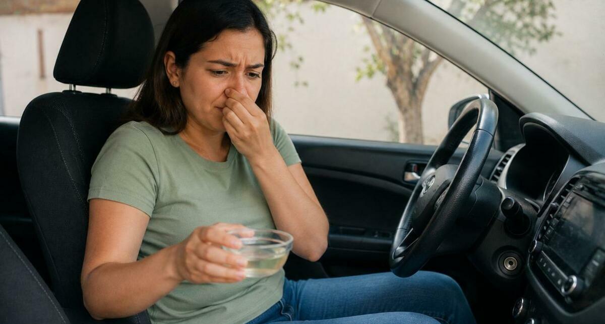 Con este sencillo truco con vinagre blanco puedes eliminar el olor a humedad de tu auto. Foto: ChatGPT