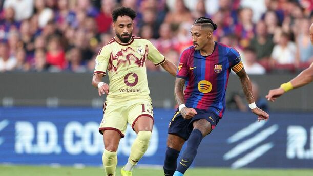 Raphinha aportó un penal para la victoria en el Joan Gamper 2026. (Reuters).