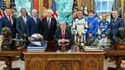 Donald Trump prepara vuelta de honor antes del GP Freedom 250 de IndyCar. FOTO: @freedom250gp