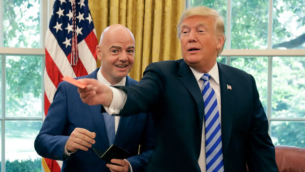 Infantino le enseñó a Trump ¡cómo expulsar! en visita por Mundial 2026